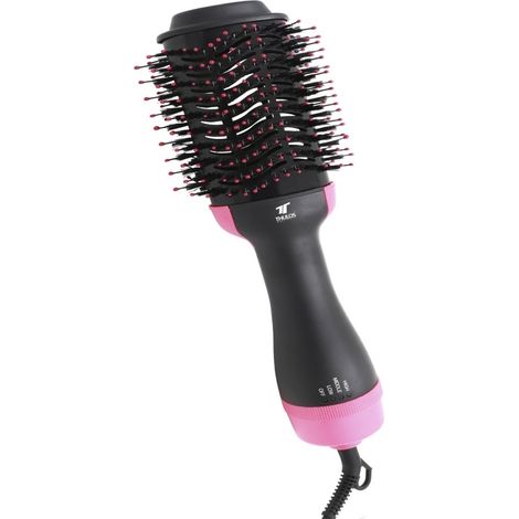 Sèche-cheveux et brosse lissante 2 en 1 avec technologie ionique 1000 W, réglage de la température  Offre exclusive