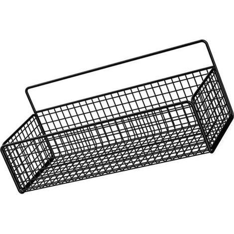 Étagère murale de rangement multifonctionnelle et portable en fil de fer, panier de rangement pour salle de bain et cuisine, noir (1/5)