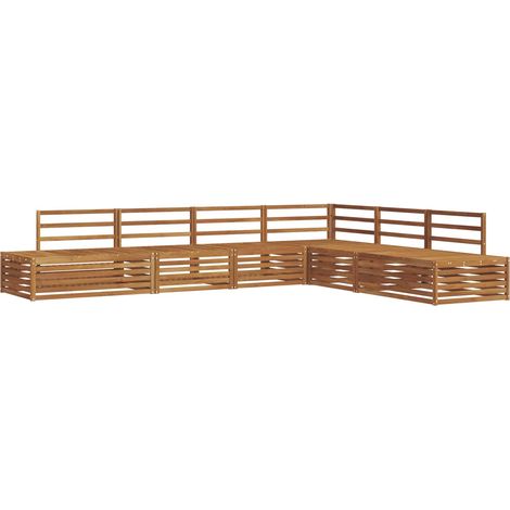 Maison Exclusive - Outdoor-Sofagarnitur 6 Stück Natur Massivholz