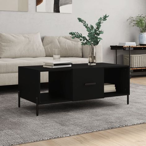 Table Basse de Salon Élégante,Table Canapé noir 102x50x40 cm bois d'ingénierie -FR64214 (1/5)