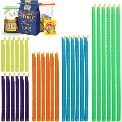 30 Pièces Clip Pinces Fermeture Sachet Alimentaire, 28.5/22.5/18.5/12.5/9 cm, Réutilisables Alimentaire Clip D'étanchéité, Cuisine Sealing Clips en Plastique, pour Cuisine, Maison, Stockage de Camping (1/5)