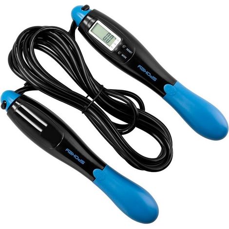 Cuerda para saltar con cord贸n ajustable, negra