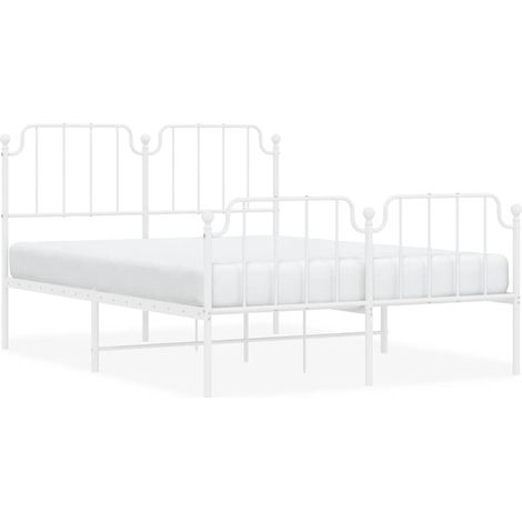 Maison Exclusive - Giroletto con Testiera e Pediera Metallo Bianco 150x200 cm (1/5)