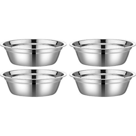 Bol mélangeur à salade en acier inoxydable, ustensile de cuisine intérieur, idéal pour fouetter œufs et crème. Lot de 4. (1/5)