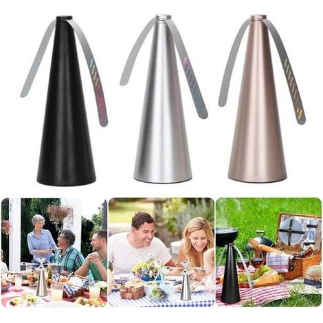 Fliegenabwehrventilator, tragbarer Fliegenabwehrventilator, Tischventilator, für Tisch, Terrasse, Restaurant, Batterie erforderlich (2, Gold) (1/5)