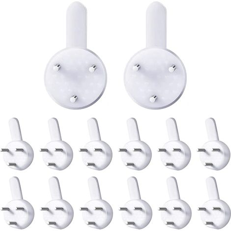 Lot de 36 crochets muraux en plastique sans traces, crochets non marquants, crochets muraux invisibles en béton dur, crochets sans traces, kit de suspension pour cadres photo – Blanc (taille S) (1/5)
