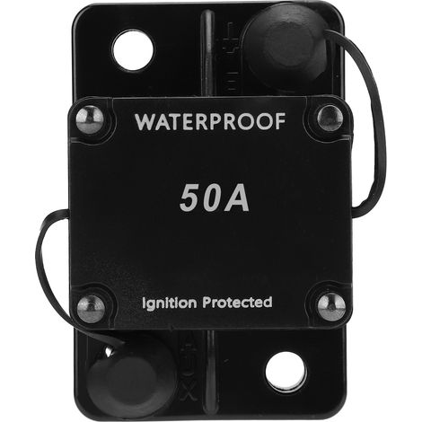 Coupe-circuit étanche auto-réarmable HT‑60850A 50A pour batterie 12V-24V, porte-fusible automatique DC avec interrupteur waterproof. (1/5)