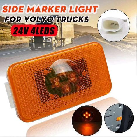10 feux de position latéraux à LED ambrés pour voitures/camions 24V, 4 ampoules LED, adaptés aux camions Volvo FM/FH. (1/5)