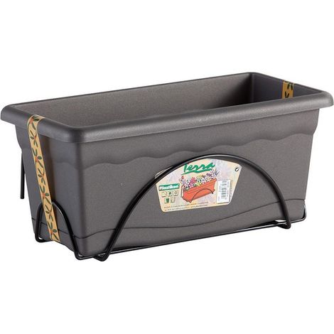 Plastiken Jardinière élégante anthracite 40x24 cm 8 litres