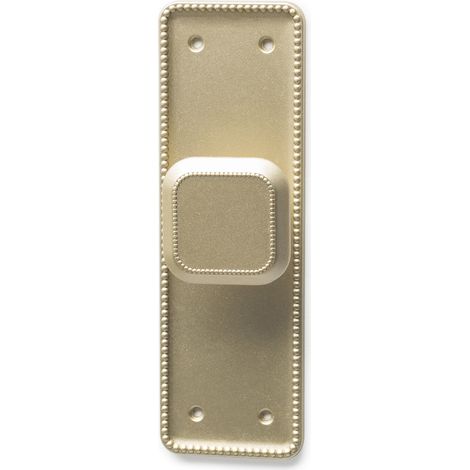 Bouton de plaque en zamak avec finition en or mat, dimensions: 110x35x24mm - talla (1/4)
