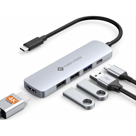 Hub USB C 5 en 1 HDMI 4K@30Hz, USB A 3.0 5Gbps, 100W PD (1/5)