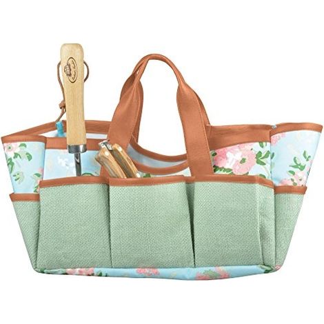 Bolsa para herramientas de jard铆n con dise帽o de rosas