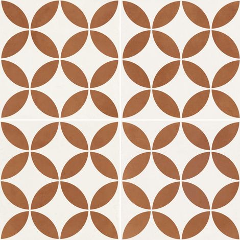 Carrelage effet Carreau ciment Axerio Terracotta 22,3x22,3x0,9 cm Savero - Sol et mur intérieur (vendu par carton de 0,65 m²) - RO'MA CARRELAGE