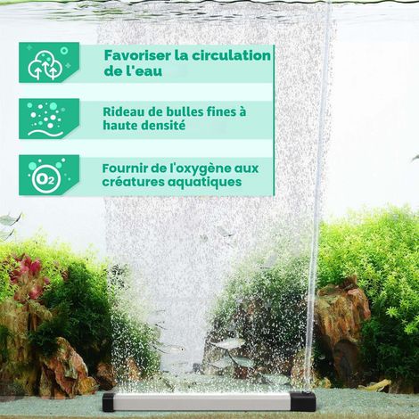 Barre à Bulles pour Aquarium Diffuseur d'Air pour Bassin Rideau de Bulles Haute Densité pour Pompe à Air Eau Douce et Salée avec Tube d'Air et Accessoires (1/5)