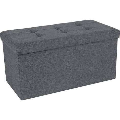 Panca contenitore pouf portaoggetti 86 litri grigio scuro 120000237