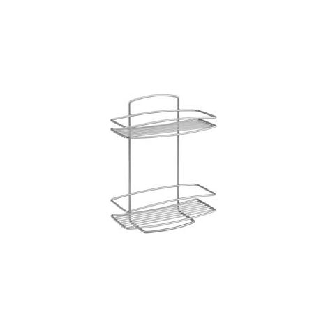 MENSOLA RETTANGOLARE A 2 PIANI SERIE ONDA  cm.26x11x35    METALTEX