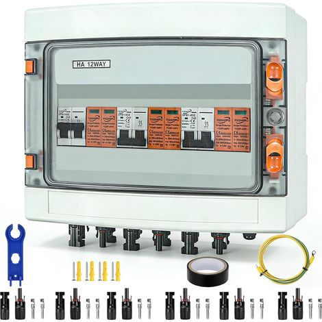 PV Surge Protection, Solar Connection Box 3 Strings 40A/1000V DC Circuit Breaker Disconnector, Lightning Protection Line Protection Circuit Breaker, Connection Box (1/5)