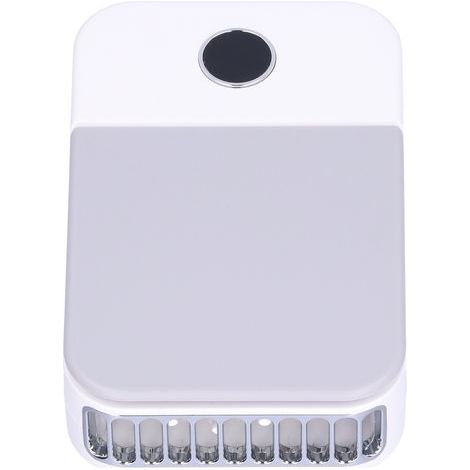 Ventilateur électrique portable à affichage numérique LED, rechargeable par USB et à suspendre au cou, pour la maison et l'extérieur (blanc) (1/5)
