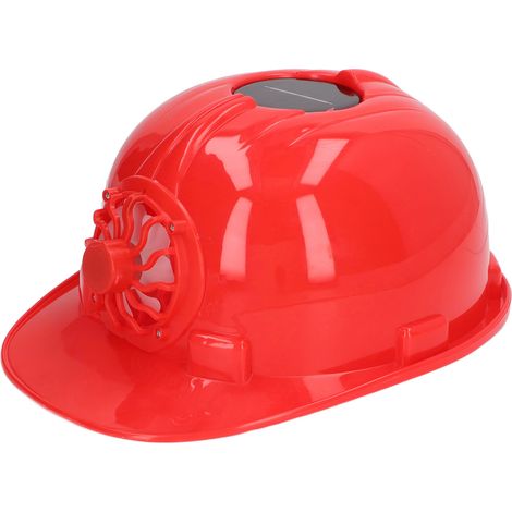 Casque de chantier avec ventilateur solaire intégré, casque de sécurité ventilé en plastique, casque rigide respirant avec doublure amovible pour travaux extérieurs d'été sur les chantiers de construc