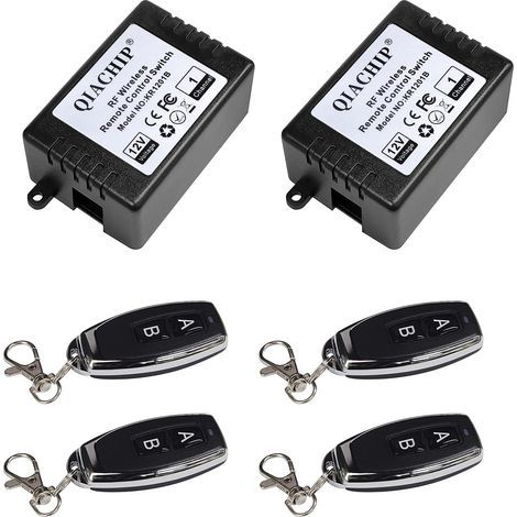 1 Interrupteur Récepteur RF 433mhz, Module Relais 1 Canal DC 12v, 4 Transmetteurs Pour Portail (1/5)