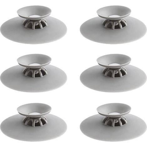 AMXCNOY 6-teiliges Silikon-Abflussstopfen-Set, universell für Badewanne und Waschbecken, Haarfänger (1/3)