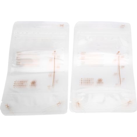 10 sachets de conservation de lait maternel 200ml stérilisés, à double fermeture zip, pour congélation et stockage pratique (1/5)