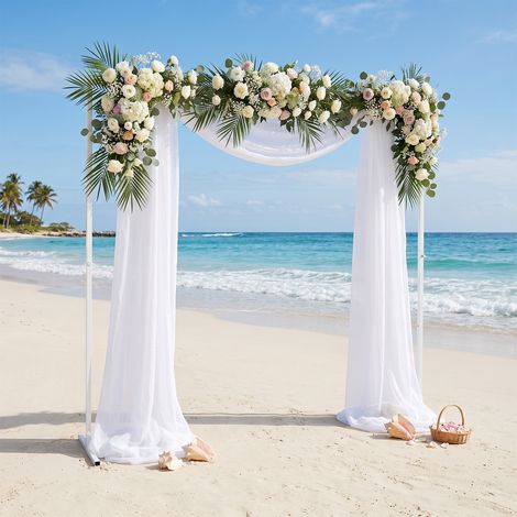 Arche de mariage carrée, support de mariage en métal pour jardin – Blanc, fer, 2x2m (1/5)