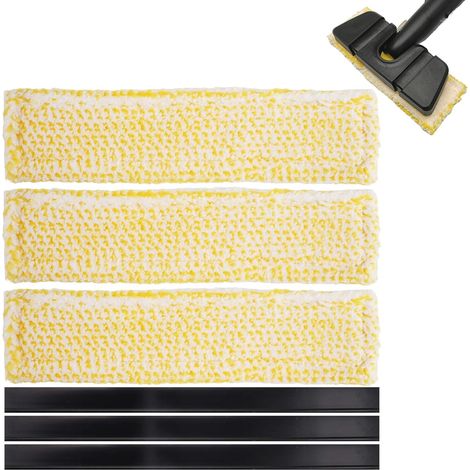 Mikrofasertücher, 3 Ersatz-Gummilippen, Mikrofaser-Reinigungstuch für die Haube, Ersatzpads für Fensterreiniger, für Fliesen und Marmor (1/5)