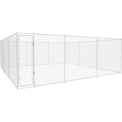 Cage extérieure pour chien, en acier galvanisé, 570 x 570 x 185 cm