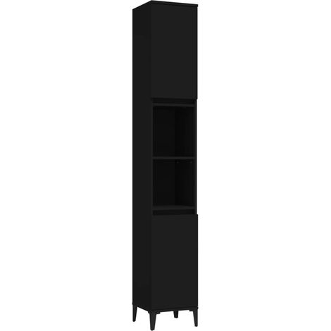 Maison Exclusive - Badschrank Schwarz 30x30x190 cm Holzwerkstoff