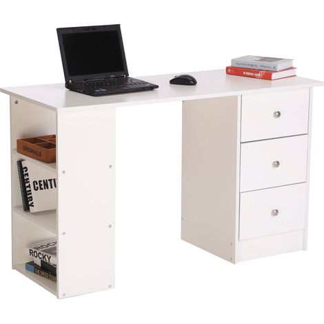 Scrivania con Cassetti e Ripiani Portaoggetti Bianco 120x49x72 cm (1/5)
