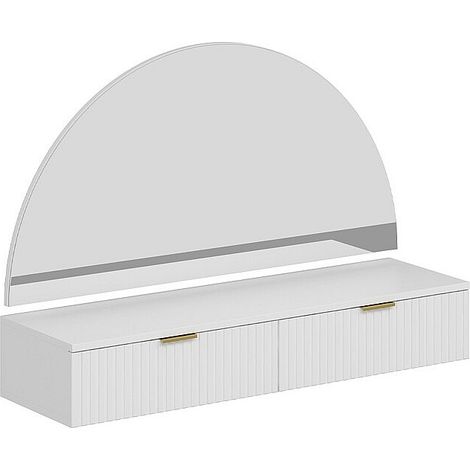 Coiffeuse suspendue avec miroir et LEDs - 2 tiroirs - Blanc - FRALYN de Pascal Morabito (1/4)