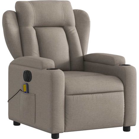 Sillón relax TV función masaje reclinable eléctrico 6 puntos de masaje en tela topo DEC027265 (1/5)