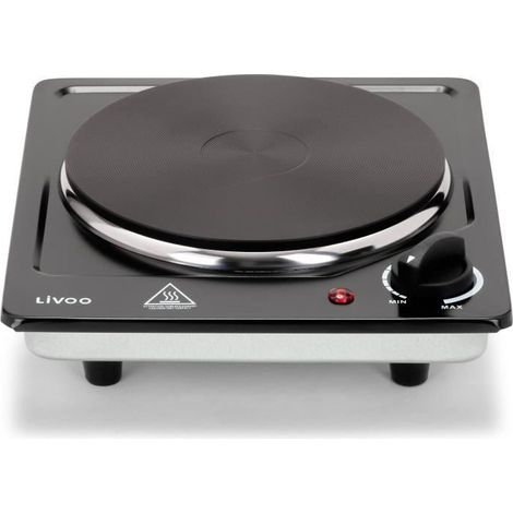 Réchaud électrique 1 foyer – Zone de cuisson modulable – Touche sensitive – Couleur noire – Largeur 26.5 cm – Livoo (1/5)