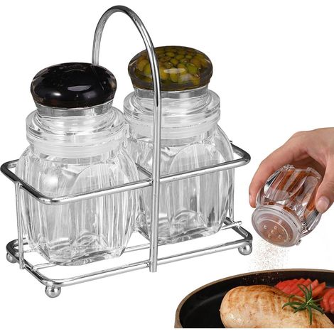 Salières Range-Épices Support Bocaux Salière Poivrière Et Flacons À Épices Organisation cuisine pour maison, garde-manger, plan de travail, restaurant, camping, (1/5)