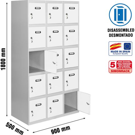 Simonrack Simonlocker Metall-Schrank Grau Weiß 180x90 cm