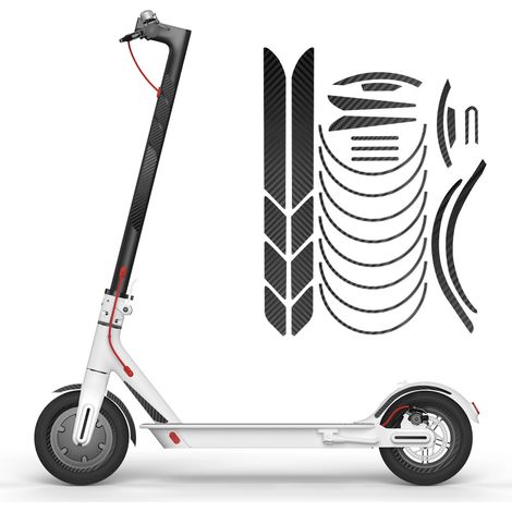 Autocollant décoratif en fibre de carbone 3D pour trottinette électrique Xiaomi M365/Pro/1S/Mi3, noir. (1/5)