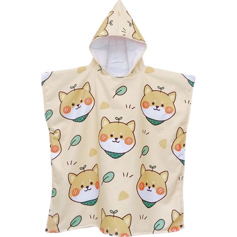 Peignoir Enfant - Serviette De Bain À Capuche Avec Poche D'Angle - 100 % Coton Éponge - Pour Bain Natation Spa - Taille Unique (1/5)