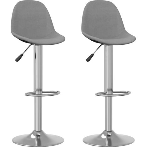 Barhocker 2 Stk. Grau Stoff