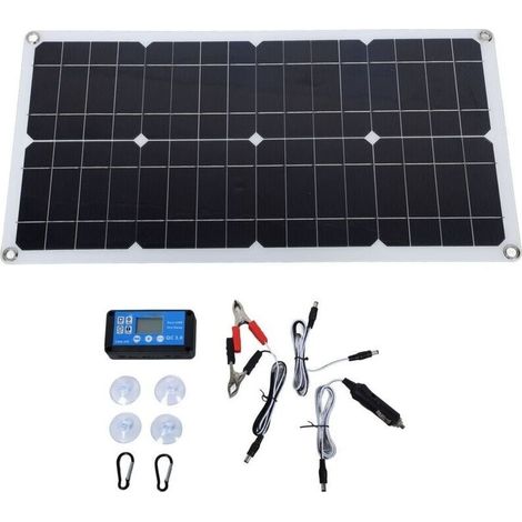 100-W-IP67-wasserdichtes Solarmodul-Set mit 12-V-/24-V-20-A-DC-Laderegler – Tragbares Solarmodul für Wohnmobile, Wohnwagen und Fahrzeuge (1/5)