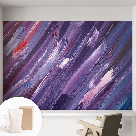 Tapete Vliestapete mit Kleber - trendige Wanddeko - elegant Fototapete für Wohnzimmer - Schlafzimmer Farbenfrohe Pinselstriche 152x104 cm (1/5)