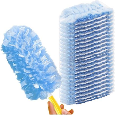 30pcs recharges de plumeau double face 360° avec 1 manche, Plumeau électrostatique jetable, pour Swiffer (1/5)
