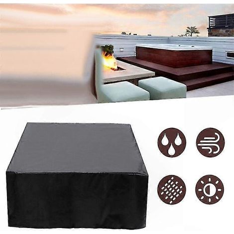 Housse de Protection Piscine Carrée Imperméable, 200x200x85cm, Bâche Résistante pour Spa Extérieur et Bassin, Durable et Anti-UV (1/4)