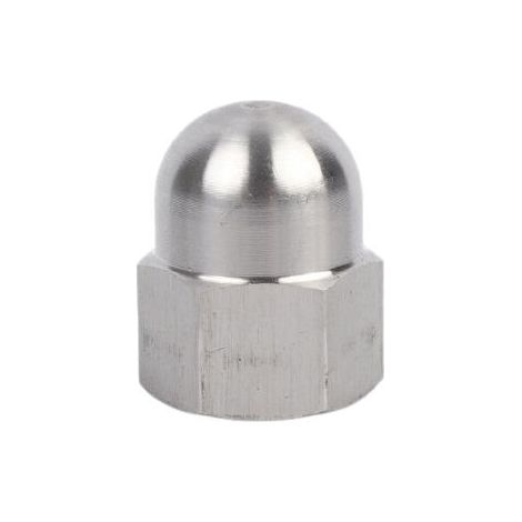 INDUSTRIAL Écrou Borgne M8 Ecrou à Chape Hexagonal Matériau: Acier Zingué 10 Pièces Filetage Intérieur Métrique pour Construction en Acier, en Bois, Mécanique entre autres, pas 1,25 mm, épaisseu (1/5)