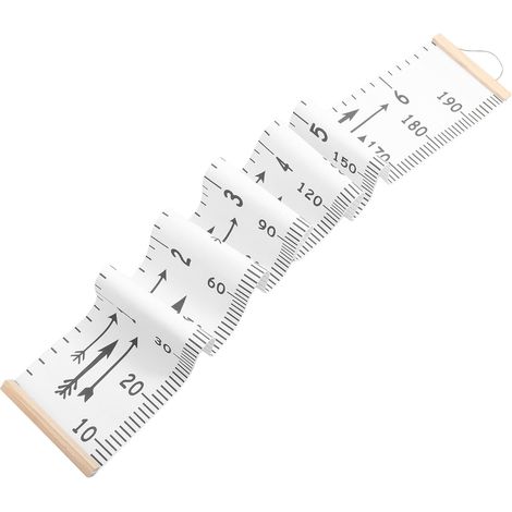 Tableau des Tailles pour Mur Décoratif Blanc en Bois et Tissu Amovible pour Mesurer la Croissance des Garçon et Filles en Crèche ou Chambre Bébé (1/5)