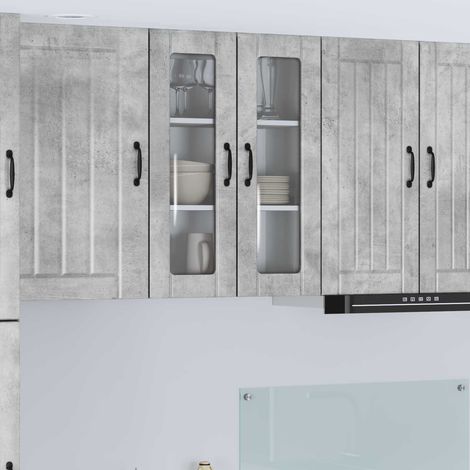 Küchenschrank Lucca Betongrau 60 x 31 x 80 cm Holzwerkstoff
