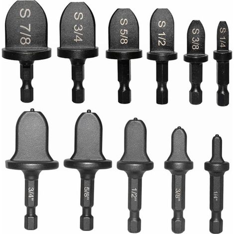 Machine de Fabrication de Badges 11pcs Expanseur de tuyaux de Tige hexagonale for Tubes de cuivre du climatiseur Swagage Forets Bits Triangle Kits de réparation de Tige hexagonale (1/5)