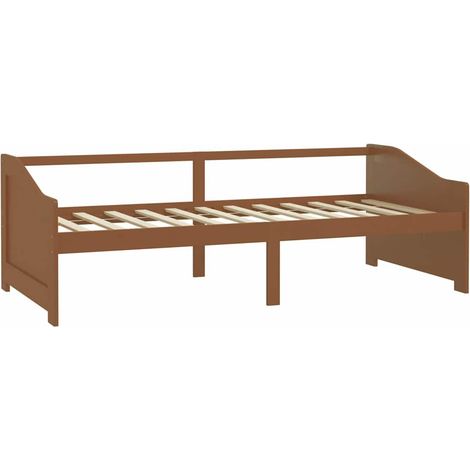 vidaXL Divano Letto 3 Posti senza Materasso Ambrato in Pino 90x200 cm (1/4)