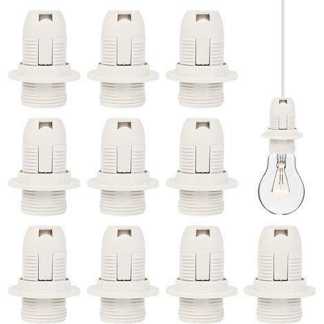 Douille E14 pour ampoule – Lot de 10 – Plastique résistant à la chaleur jusqu'à 210°C – Conductivité optimale – Étanche et isolant (1/5)