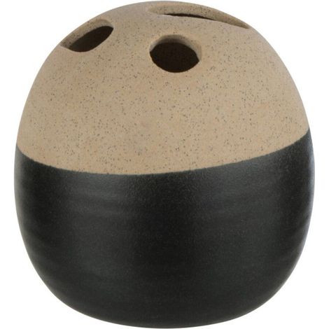 Vase Boule Déco "Black Lombok" 15cm Noir (1/2)